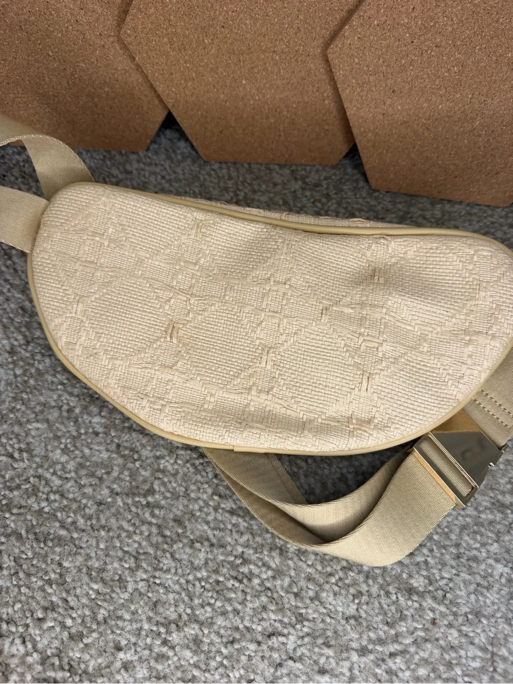 Shiraleah Cream Woven Hobo Belt Bag